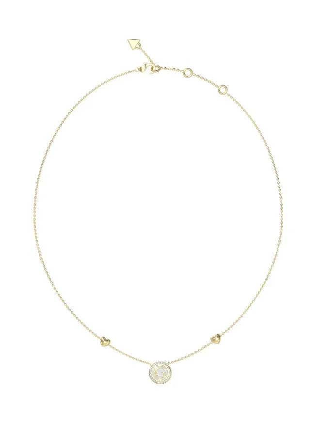 GUESS Logo 16-18 Inch Pearly G Coin Necklace
